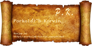 Porkoláb Korvin névjegykártya